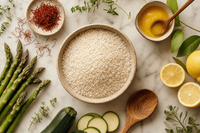 Saffron Risotto with Asparagus and Zucchini