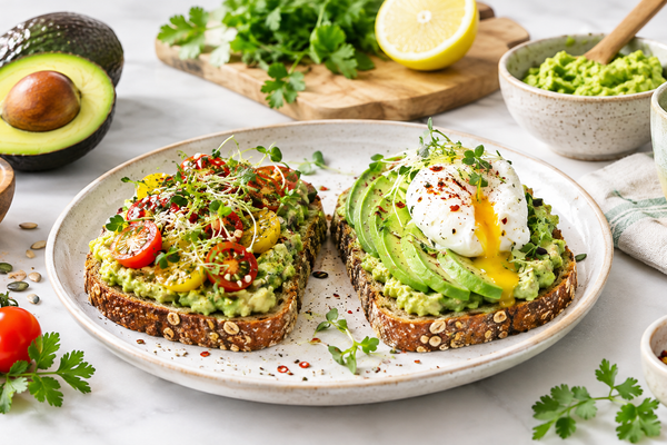 Ayurvedic avocado toast prepared in two healthy variations.