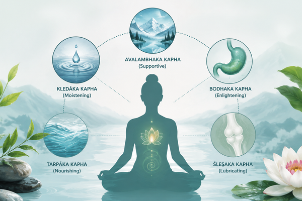 Five Kapha subdoshas, their functions, balance, and Ayurvedic significance