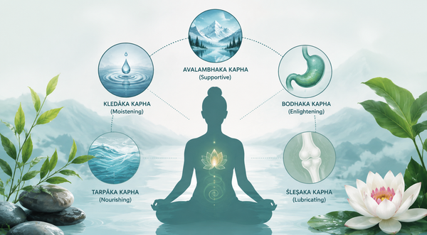Five Kapha subdoshas, their functions, balance, and Ayurvedic significance