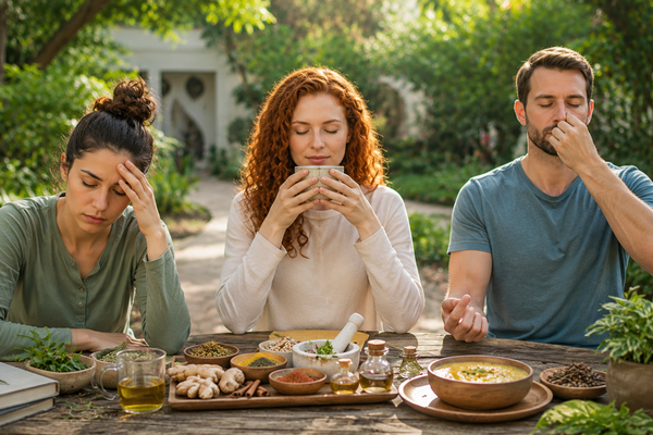 Ayurveda three doshas and fatigue affecting energy and wellbeing