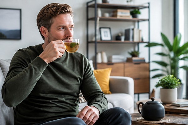 Ayurvedic detox tea with natural herbs for digestive wellness