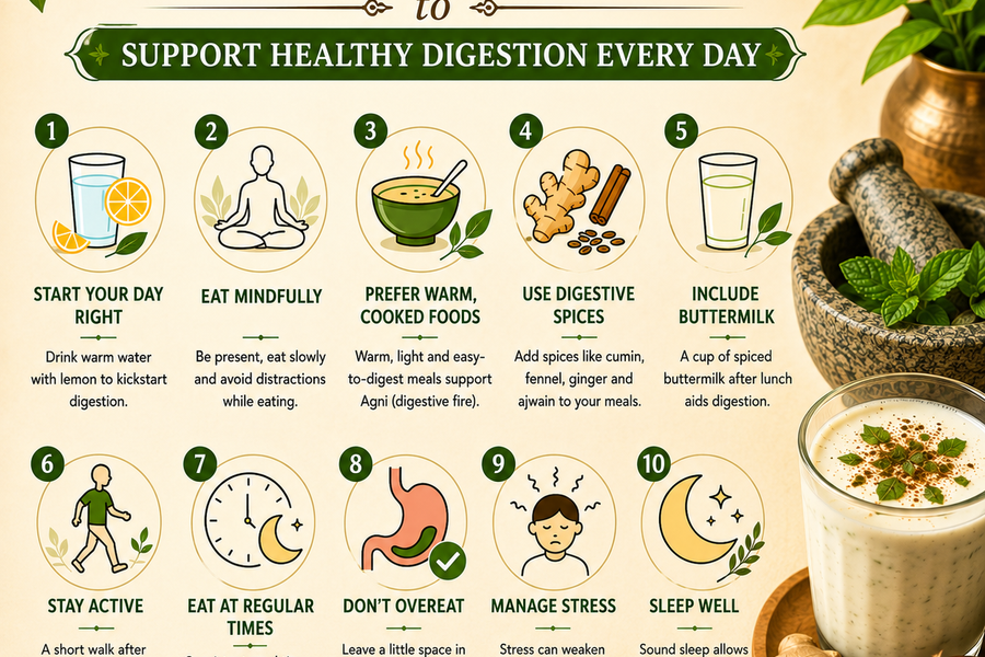 10 Simple Ayurvedic Habits to Support Healthy Digestion Every Day