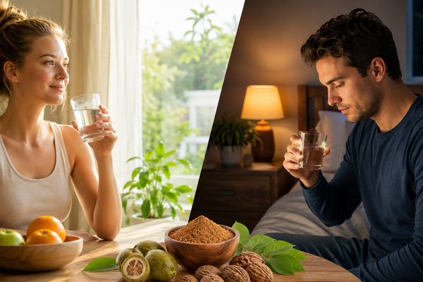  Triphala powder with Ayurvedic morning and evening wellness routine