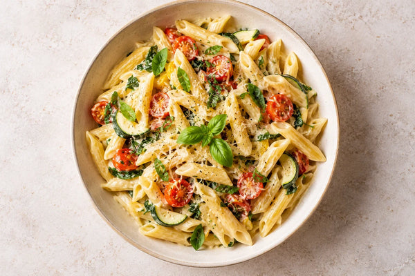 Summer Pasta with Cream Sauce