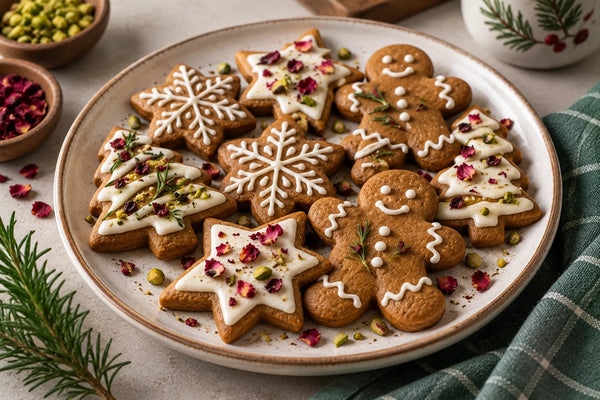 Festive Gingerbread With Botanical Icing