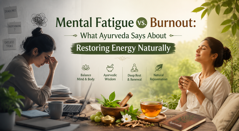 Mental fatigue vs burnout and Ayurvedic wellness practices for energy