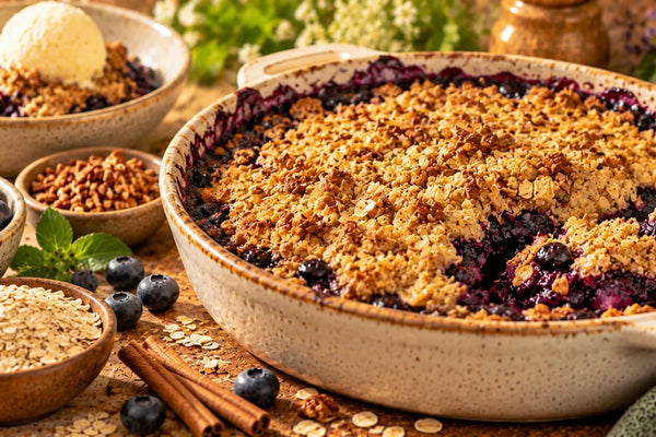 Blueberry Crisp with Oatmeal Topping