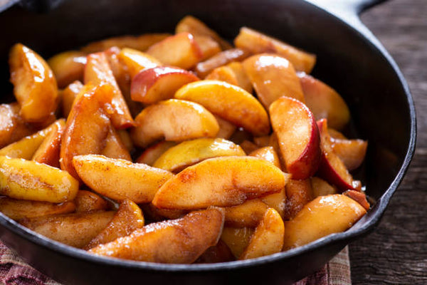 Stewed apples and pears prepared for nourishing Ayurvedic digestive wellness