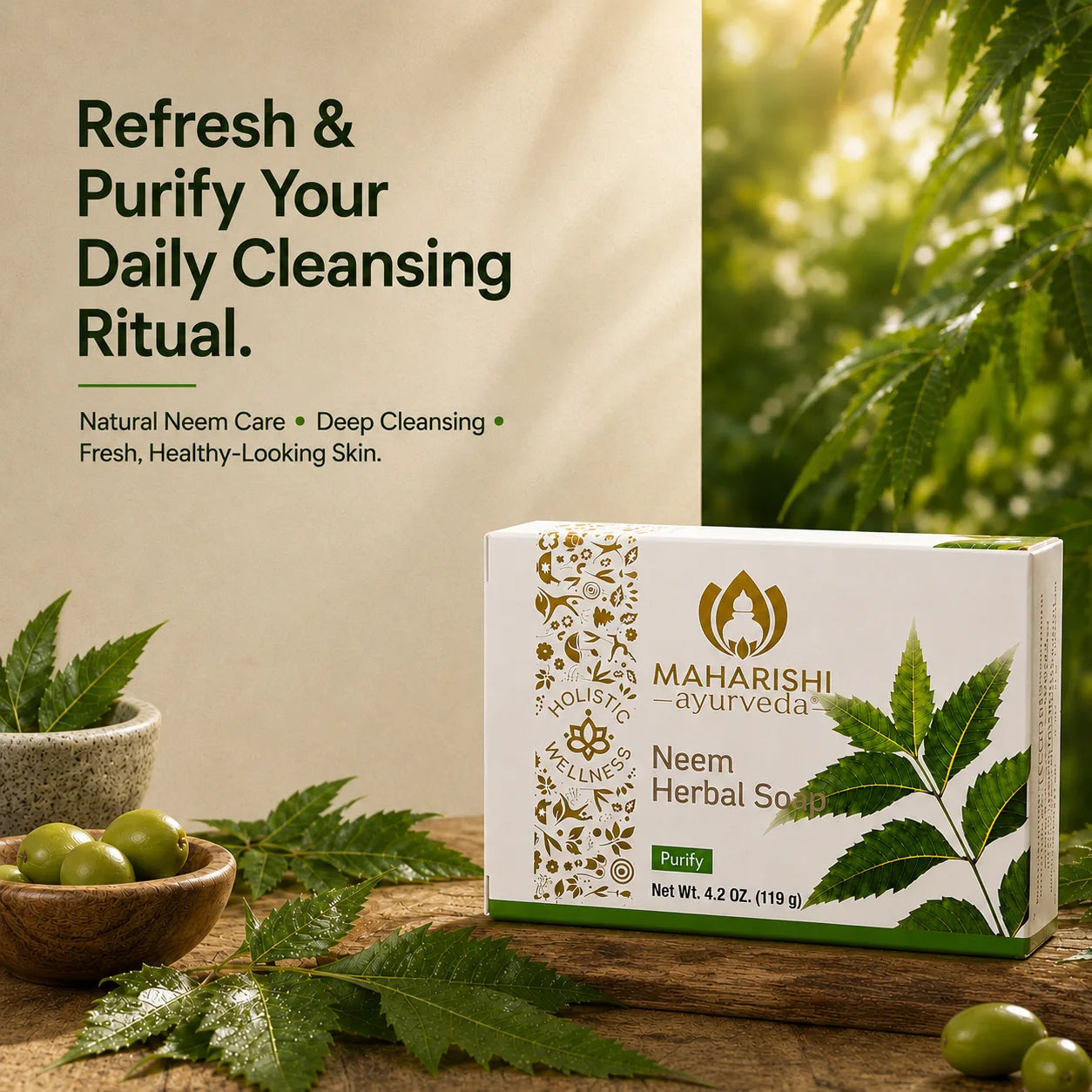 Maharishi Ayurveda Neem Herbal Soap Image 1