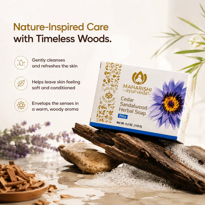 Maharishi Ayurveda Cedar Sandalwood Herbal Soap Bar Image 2