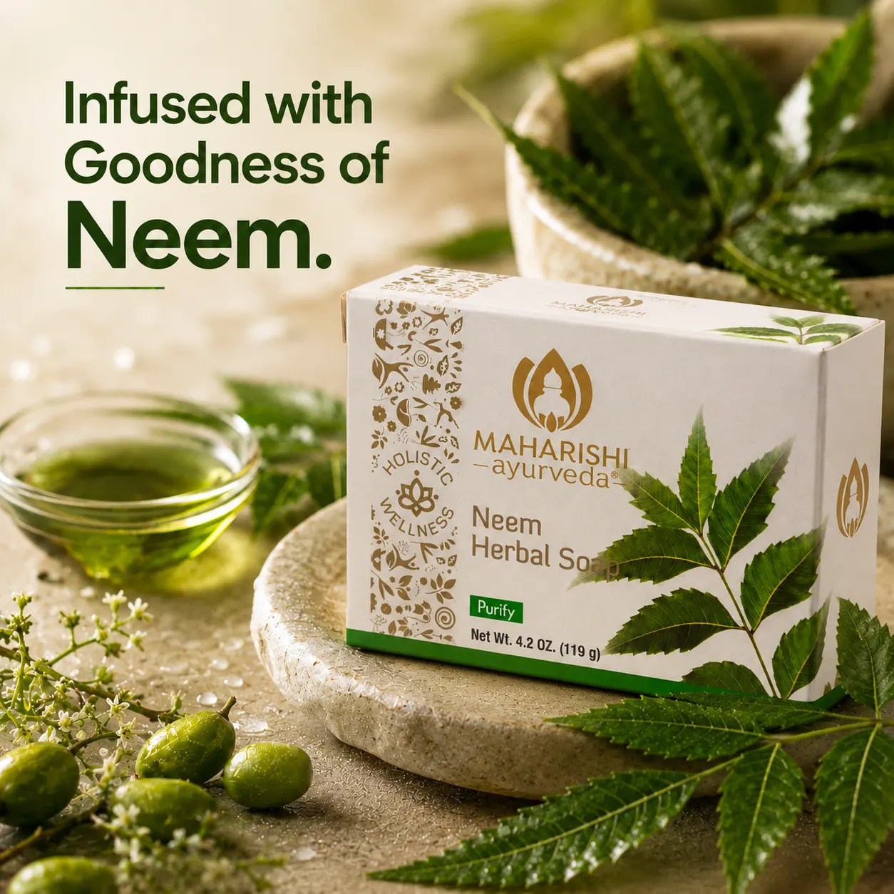 Maharishi Ayurveda Neem Herbal Soap Image 4