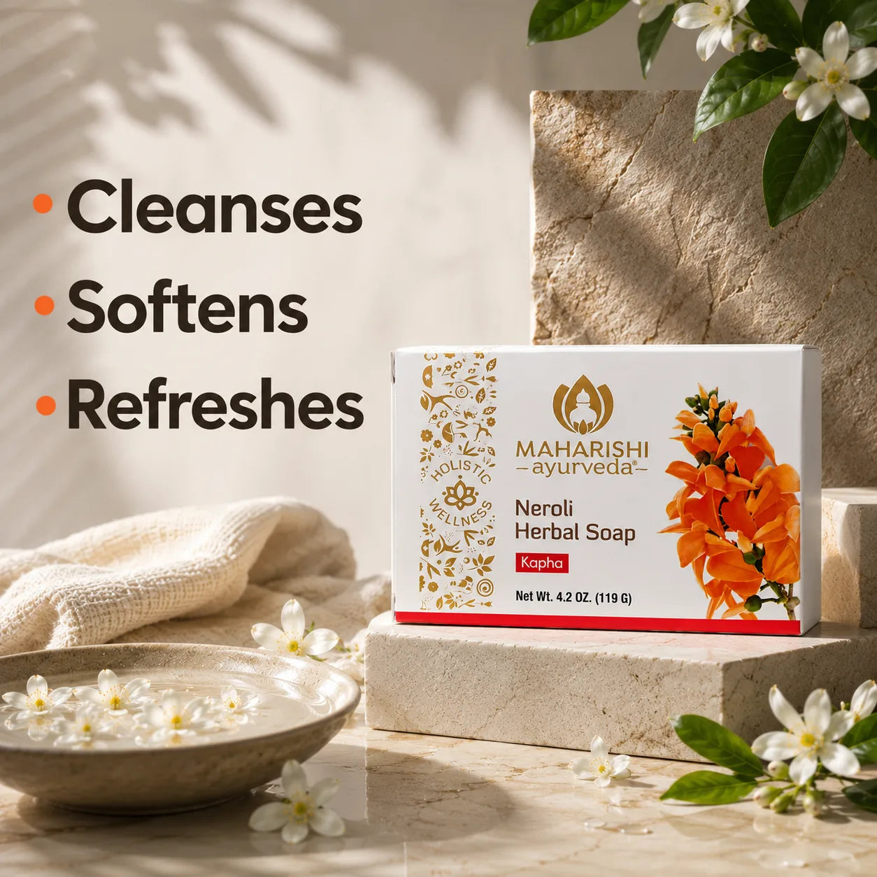Maharishi Ayurveda Neroli Herbal Soap 4.2oz Image 4