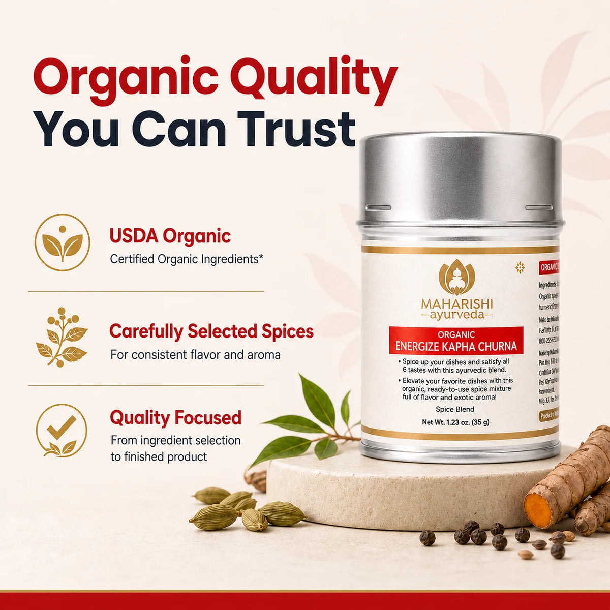 Maharishi Ayurveda Organic Energize Kapha Churna Image 5