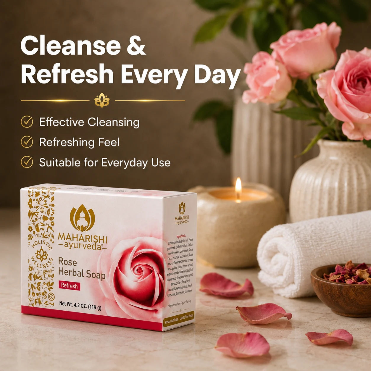 Rose Herbal Soap Bar