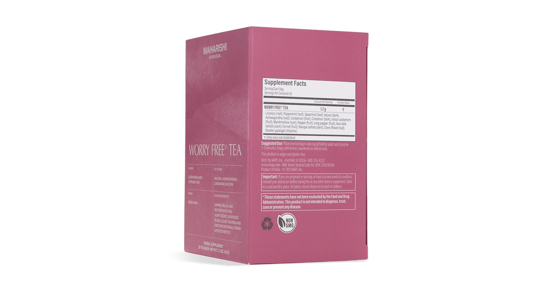 Maharishi Ayurveda Worry Free® Tea Back